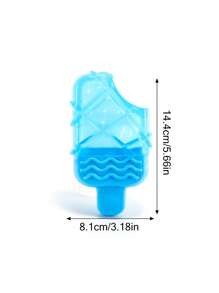 1 pieza Juguete para mascar para perros, paleta helada relleable y congelable para mantener fresco a tu perro en verano, juguete de helado para mascotas, con formas de paleta, rosquilla y barra de queso, color azul