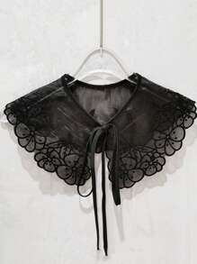 1 pieza Chal de moda versátil para mujer bordado con perlas de organza