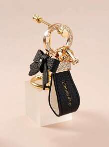 1pc Elegant Bow Decor Wrist Strap, Cute Keychain Bag Accessory For Women
