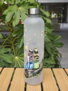 1pc 33OZ Plastic Water Bottle With Metal Cap, Fashion Design, Multiple Patterns Available Including 3D Patterns, Portable And Durable, Suitable For School, Camping, Sports, Fitness, Parties, Travel, Holiday Gifts And More