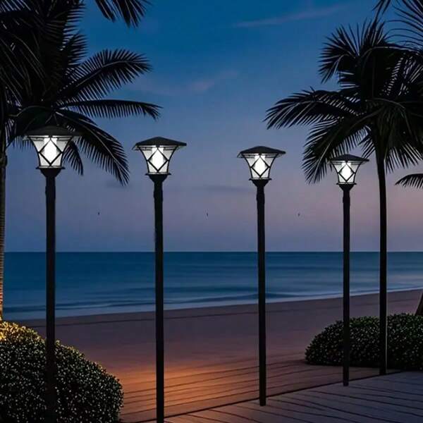 1pc Solar Outdoor Light, 2-In-1 Garden And Landscape Lighting, Suitable For Lawn, Garden, And Modern Residential, Landscape Enhancer, Decorative Lamp Post