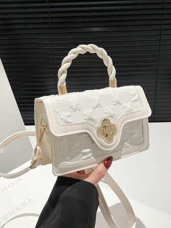 Sac à main à la mode imprimé cerises pour femme, sac bandoulière polyvalent de haute qualité, petit sac carré chic, idéal pour le printemps et l'été