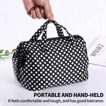 Portable Waterproof Makeup Bag - Travel Toiletry Organizer With Triple Zippered Compartments