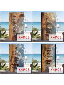 1 PC Animal Print Ultra-Fine Fiber Magnetic Fixed Beach Towel, Fast Drying Super Absorbent Lightweight Travel Towel, Multi-Color Printed Swimming Towel, Camping Towel, Swimming Pool, Water Sports, Yoga, Gym, Backpack - Multicolor 01 - View 22