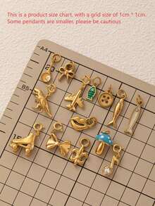 1 件时尚精致不锈钢飞机恐龙钱包蛋蜡烛吊坠，镀 18K 金，不易氧化，适合 DIY 创意项链、手链、耳环、包链、钥匙扣和创意吊坠，适合妻子、母亲和女友日常佩戴