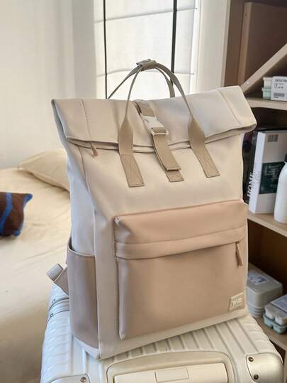 Solid Color Women Functional Backpack Suitable For Commuting And Travel, Women Simple Daily Functional Backpack, Minimalist Women Functional Backpack, Solid Color Women Simple Sport Style Black Backpack, School Backpack, School Supplies, School Backpack, School Bag, Backpack For School, Back To School Backpack, School Bookbag, Big Backpack, Backpack School, Back To School Bags, Large Capacity, Laptop Compartment, Lightweight, Portable, Suitable For Teen Girls Women College Students, Rookies & White-Collar Workers, Perfect For Back To School, First Day Of School, College, Middle School, High School