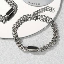 1 Stück Punk & Hip-Hop Stil Edelstahl Armband, geeignet für Männer zum Tragen auf Partys oder als Geschenk für Brüder/Freunde