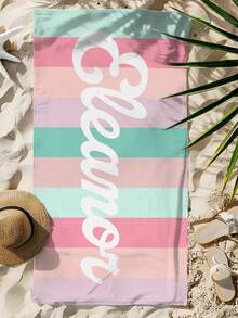 1 Stück personalisierter Macaron Strandtuch mit Wunschname - super weich, schnelltrocknend, personalisiertes Schwimm-Handtuch, geeignet für Schwimmbäder, Reisen, Yoga, Camping und Fitness - perfektes Geschenk für Männer und Frauen - modisches Stranddekorationselement, ein weiches und bequemes Strand- und Reiseaccessoire.