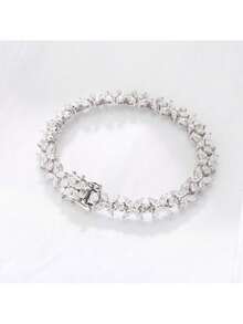 莫桑石蝴蝶手链 D 色 VVS1 925 纯银镀白金钻石测试通过珠宝礼物适合男女