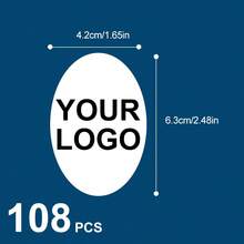 Nhãn dán hình bầu dục tùy chỉnh - Nhãn dán logo cá nhân hóa cho cốc cà phê, gói quà và bao bì thương mại - Giấy chất lượng cao, thiết kế tùy chỉnh, nhãn dán quà tặng sinh nhật, nhãn dán dễ thương, nhãn dán bao bì phù hợp cho các sản phẩm thủ công thương mại và cá nhân, đồ dùng học tập, chuẩn bị năm học mới, tự làm. - trắng - Xem 14