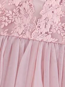 Baby Girls' 0-2 Years Old Pink Dress Set, Bridesmaid Wedding Pageant Outfit, Tulle Birthday Party - Dusty Pink - View 5