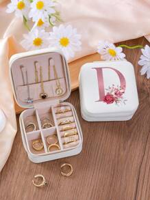 1 Pc A-Z Letter Jewelry Box Ring Storage Box Necklace Storage Box Gifts For Girls Bridesmaid Gifts Mom Gift Ideal Gift White Jewelry Box Pink Jewelry Box