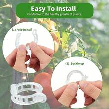 100pcs Tomato Clips, Plastic Trellis Clips, Plant Support Clips, Grape Vine Clips, Tomato Vines, Vegetable Plant Clips, Garden Clips, Seedling Fixing Clips, Make Plants Grow Upright And Healthier - White - View 2