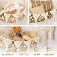 1 Stück Dreieck Wandhängende Puppen Netztasche, Kinder Zimmer Puppen Aufbewahrungsorganizer Tasche, gewebte Plüsch Puppen Hängematte Netz, handgefertigte gehäkelte Plüsch Puppen Hängematte, aufgehängte Aufbewahrungshängematte