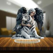 2D Flat Angel Acrylic Desktop Decor - Elegant Blessing Symbol Suitable For Home And Office, Great For Bedroom, Cafe, Living Room, Garden And Balcony