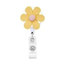 1pc/3pcs/10pcs Colorful Flower Retractable Badge Reel, Nurse Doctor Student Office Gift Stretchy ID Card Holder,School Supplies,Back To School - Multicolor - View 16