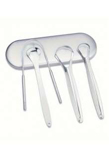 Stainless Steel Tongue Cleaner, Oral Tongue Coating Removal Tool, Safe Curved Design, Gentle Cleaning, Helps Reduce Mouth Odor, Flexible Oral Hygiene Instrument