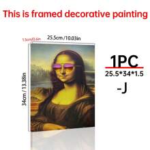 Art Decor Modern Mona Lisa Canvas Print, Fashion Theme Retro Portrait Wall Art, Frameless Ink Artwork, Indoor Hanging Decor Poster For Living Room, Bedroom, Home Office - Basquiat-Inspired Watercolor Design Gifts Birthday Graduation