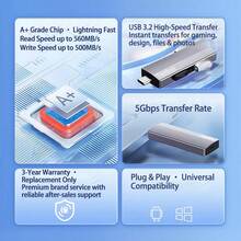 Lenovo SSD sem fio BU210 512 GB de armazenamento de alta velocidade Interface dupla Tipo C/USB3.2 + WiFi6 sem fio Interconexão de três terminais para celular/computador/tablet Corpo de metal à prova de choque - Cinza prateado - Ver 3