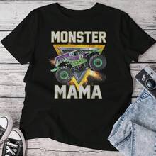 Monster Truck Mama Monster Truck Are My Jam Truck Lovers Women T-Shirt - 黑色 - 查看 3