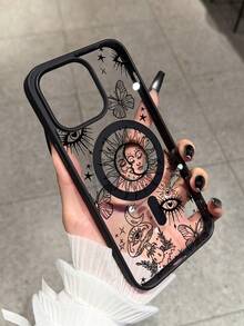 防震磁吸创意亚克力个性化图案磁吸无线充电防摔手机壳，兼容 16/15/14/13/12/11 Pro Max，1个透明苹果手机保护套，防水防刮，生日礼物 - 彩色 - 查看 5