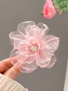 2个/1个 女士白色/粉色渐变2.95英寸仿真花发夹，时尚、优雅、简约、纯色，适合日常、休闲、派对、通勤、海滩、发髻、马尾辫、洗脸、化妆、穿搭、爪夹、发夹、发爪、度假装扮、可爱配饰、发饰、情人节配饰、头部配饰、春季、发卡 - 彩色 - 查看 5