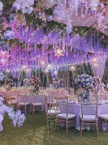 50 PIEZAS Guirnalda colgante de flores de seda de Wisteria artificial, decoración floral colgante perfecta para bodas, fiestas, cumpleaños, Navidad y hogares