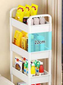 1pc 2/3/4 Layer Trolley Storage Rack, Bedroom Storage Rack, Family Kitchen Mobile Storage Rack, Multi-Layer Trolley Shelf Easy To Assemble, And Movable Tires, Which Can Be Used As Multifunctional Storage Cabinets, Tire Hooks, Kitchen Vegetables, Bathroom Clothes, Study Books And Living Room Snacks.