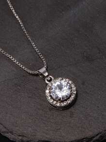 Set de joyería de moda de 3 piezas: collar con strass de circonita, aretes y anillo, elegante para novias, bodas y fiestas