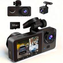 Dash Camera For Cars, 4K Full UHD Car Camera Front Rear With Free 32GB SD Card, Dashcams For Cars With Night Vision, 24 Hours Parking Mode, WDR, G-Sensor, Motion Detection - Black - View 1