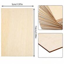 20/50pcs Wood Chips Rectangular Blank Pointed Corner Wood Chips For DIY Art Craft Projects - Apricot - View 4