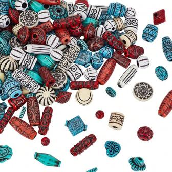 20/40/60 piezas Cuentas acrílicas multicolor, cuentas dispersas de diferentes texturas como redondas, tubulares, triangulares y cilíndricas, adecuadas para hacer pulseras, collares, pendientes, llaveros, joyería y decoración de bolsas con flores