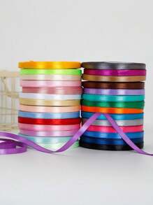 1pc 1cm Satin Ribbon, Multi-Color Silk Ribbon, Flower Craft Ribbon Bow Hair Clip Birthday Gift DIY, Wavy Ribbon For Various Festivals, Parties, Birthdays, Cake Decorations, Gifts, Weddings, Floral Arrangements, Romantic Decorations