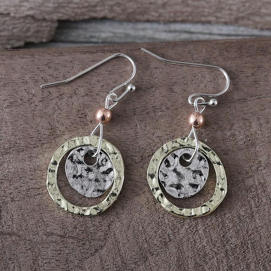 1 par de pendientes de aro geométricos vintage exquisitos y elegantes