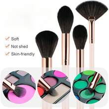 Bộ cọ trang điểm chuyên nghiệp 12 món - Lông tổng hợp mềm mại, thuần chay và không thử nghiệm trên động vật, thích hợp cho du lịch, đồ dùng thiết yếu khi đi du lịch, quà tặng Ngày Valentine, giá rẻ, cọ trang điểm du lịch, quà tặng cho phụ nữ, chuyên gia trang điểm, bộ trang điểm chuyên nghiệp hoàn chỉnh. - Mặc định - Xem 6