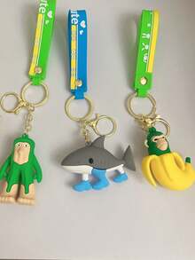 1 Peça Chaveiro de Animais Brainrot, Chaveiro de Figura de Ação Tung Sahur com Alça de Pulso, Chaveiro da Coleção Tralalero Tralala, Decoração Pendurada Fofa, Chaveiro de Figurinha de Desenho Animado Engraçado, Acessório Pequeno e Criativo para Bolsa, Acessório de Carro para Melhores Amigos e Casais, Acessório de Halloween, Ideias de Presente para o Dia dos Professores e Natal