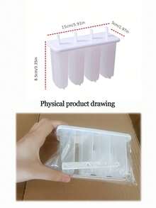 4 格冰棒棒糖模具，自制 DIY 冰淇淋机，创意冰棒模具盒，夏季厨房工具，厨房配件，家用厨具 - 彩色 - 查看 2