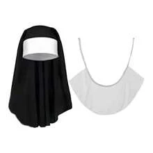 2/3/4 Halloween Nun Costume Accessories Nun Hat Cross Pendant Necklace Cross Thigh High Sock For Halloween Cosplay Party