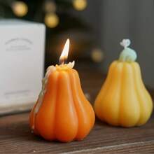 1 pieza Vela con aroma a calabaza en forma de calabaza, adecuada para decoración de Halloween, decoración del hogar, fiestas, mesa de comedor, regalo festivo, cena, banquete/fiesta, relajación/meditación, iluminación ambiental