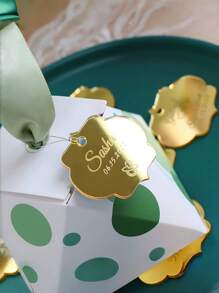 300/200/100/50/30/10/5 piezas Etiquetas de espejo acrílico personalizadas, Etiquetas de "Guarda la fecha", Con agujeros, 4 x 3.5 cm, Se pueden usar como recuerdos de baby shower, recuerdos de fiesta de boda, etiquetas con nombre personalizadas para artículos hechos a mano, etiquetas con nombre de boda, etiquetas con nombre personalizadas