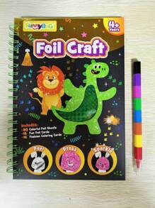 1 Set di quaderni per disegno e pittura con foglio di lamina dorata, materiale per viaggi, regalo per bambini