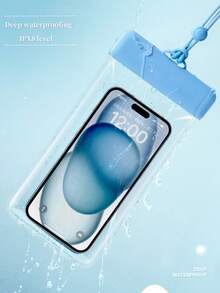 1pc Waterproof Phone Pouch, IPX8 Waterproof Phone Case, With Lanyard - Essential For Diving, Swimming, Beach, Compatible With IPhone Android Phones Up To 9.45in And All Models