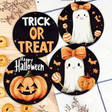 Set de 1/4/6 piezas Posavasos de barro de diatomeas con diseño de calabaza y fantasma, para café, decoración de hogar y restaurante en múltiples ocasiones, regalos festivos, decoración de mesa, decoración de Halloween, decoración de fiestas temáticas, puede ser un regalo