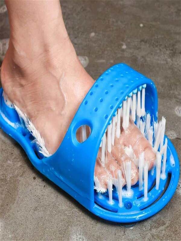 1/2pcs Blue Foot Scrubber Brush Exfoliating And Massage Foot Cleaner, Dead Skin Remover, Non-Slip Suction Design For Shower Or Bathtub Use, Foot Care Accessory Blue Foot Scrubber