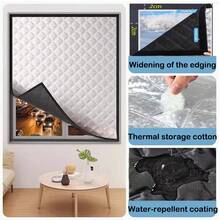 1 tấm rèm cách nhiệt viền đen làm từ vật liệu bề mặt Graphene cotton hóa dày, che phủ mọi góc cạnh của cửa sổ, cách nhiệt và giảm tiếng ồn, thích hợp cho phòng khách, nhà bếp, phòng tắm, những nơi ồn ào - màu đen - Xem 2