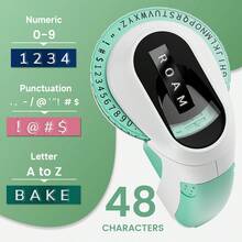 Phomemo 1 Set E975 Embossing Label Maker Machine With 6 Tapes Of 9mm/ 3/8" Label Tapes(3*Black/1*Pink/1*Blue/1*Green), Portable Retro Embossed Label Maker Writer, Mini Embosser Label Maker With 6 Rolls Embossing Label Tapes For Home,Office DIY And Crafting