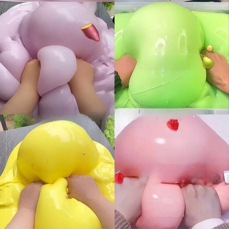 1pc Bucket Foam Slime, Anti-Stress Relief Toy, Non-Sticky Slime, High-Quality Stress Relief Toy - Birthday Gift - Christmas Gift - Easter Gift - Gift - Perfect Gift - Gift - Multicolor - View 3