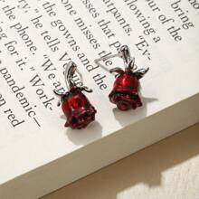 1 Pair Gothic Vintage Rose Studs Earrings, Unique Design, Fashion Accessory For Women Everyday/Festival/Party Wear, Elegant Punk Style, Perfect Halloween Or Valentine's Day Gift For Girlfriend