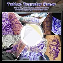 DQFART Tattoo Transfer Paper - 100 Sheets Tattoo Stencil Paper, 4-Ply 8.5" X 11" A4 Size Tattoo Thermal Stencil Paper For Tattoo Transfer Kits Tattoo Supplies