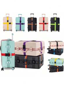 1/2/4Pcs Travel Straps For Luggage, Suitcase Belts, Luggage Belt, 2cm Wide Adjustable Luggage Strap, Luggage Belts, Practical Luggage Binding Strap, Anti-Explosion Binding Strap For Outing , Luggage Packing Strap , Travel Bag Holder Strap, Suitable For Suitcase,Traveling, Flight Business Trip, Holiday For Suitcase Backpack